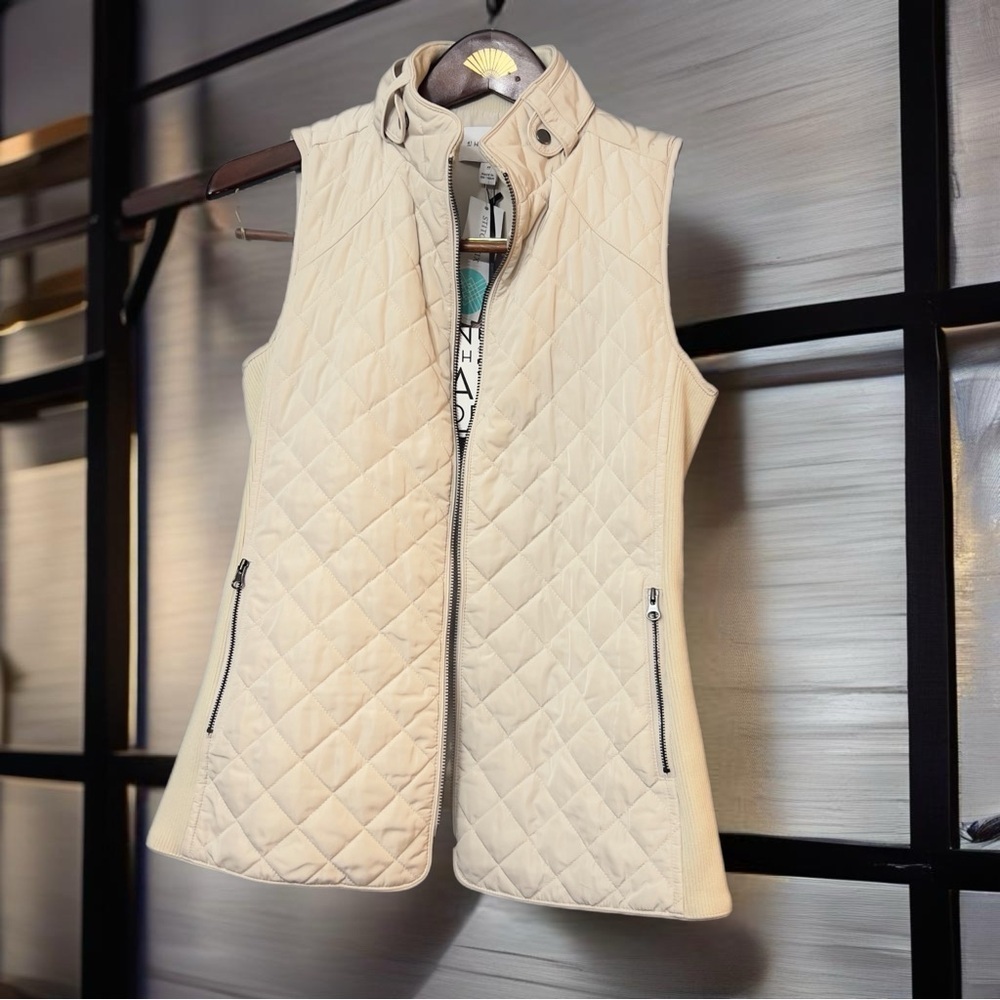 41 Hawthorn Dulcie Quilted Vest Women’s Cream Packable Puffer Full Zip Size XS